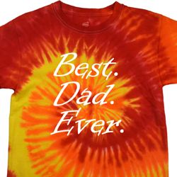 Mens Dad Shirt Best Dad Ever White Print Tie Dye Tee T-shirt