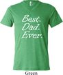 Mens Dad Shirt Best Dad Ever White Print Tri Blend V-neck Tee T-Shirt