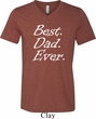 Mens Dad Shirt Best Dad Ever White Print Tri Blend V-neck Tee T-Shirt