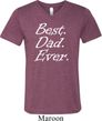 Mens Dad Shirt Best Dad Ever White Print Tri Blend V-neck Tee T-Shirt