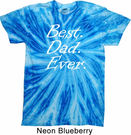 Mens Dad Shirt Best Dad Ever White Print Twist Tie Dye Tee T-shirt