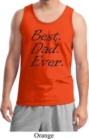 Mens Dad Tanktop Best Dad Ever Black Print Tank Top