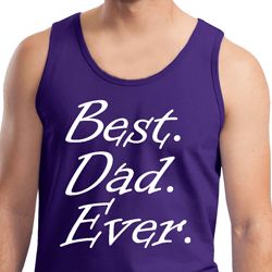 Mens Dad Tanktop Best Dad Ever White Print Tank Top