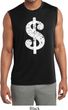Mens Distressed Dollar Sign Sleeveless Moisture Wicking Tee T-Shirt