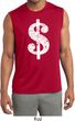 Mens Distressed Dollar Sign Sleeveless Moisture Wicking Tee T-Shirt