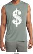Mens Distressed Dollar Sign Sleeveless Moisture Wicking Tee T-Shirt