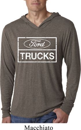 Mens Distressed Ford Trucks Lightweight Hoodie Shirt