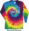 Mens Distressed Ford Trucks Long Sleeve Tie Dye Shirt