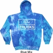 Mens Distressed Ford Trucks Tie Dye Hoody