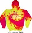 Mens Distressed Ford Trucks Tie Dye Hoody