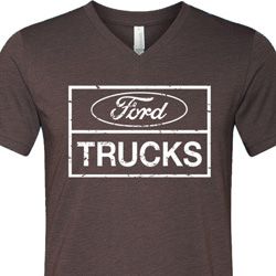 Mens Distressed Ford Trucks Tri Blend V-neck Shirt Mens Distressed Ford Trucks Tri Blend V-neck Shirt