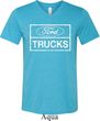 Mens Distressed Ford Trucks Tri Blend V-neck Shirt