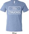 Mens Distressed Ford Trucks Tri Blend V-neck Shirt