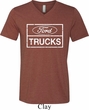 Mens Distressed Ford Trucks Tri Blend V-neck Shirt