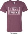 Mens Distressed Ford Trucks Tri Blend V-neck Shirt