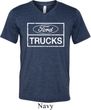 Mens Distressed Ford Trucks Tri Blend V-neck Shirt