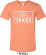 Mens Distressed Ford Trucks Tri Blend V-neck Shirt