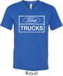 Mens Distressed Ford Trucks Tri Blend V-neck Shirt