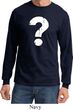 Mens Distressed Question Long Sleeve Shirt