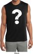 Mens Distressed Question Sleeveless Moisture Wicking Shirt