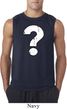 Mens Distressed Question Sleeveless Shirt