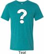 Mens Distressed Question Tri Blend Crewneck Shirt