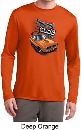 Mens Dodge 1970 Plymouth Hemi Cuda Dry Wicking Long Sleeve Shirt