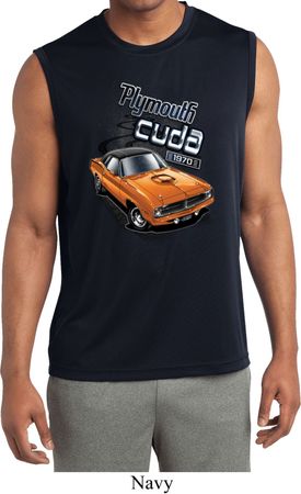 Mens Dodge 1970 Plymouth Hemi Cuda Sleeveless Dry Wicking Shirt