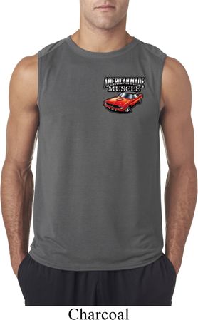 Mens Dodge American Made Muscle Pocket Print Sleeveless Shirt