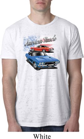 Mens Dodge American Muscle Blue and Red Burnout Shirt