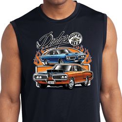 Mens Dodge Blue and Orange Super Bee Dry Wicking Sleeveless Shirt Mens Dodge Blue and Orange Super Bee Dry Wicking Sleeveless Shirt