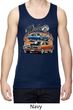Mens Dodge Blue and Orange Super Bee Dry Wicking Tank Top
