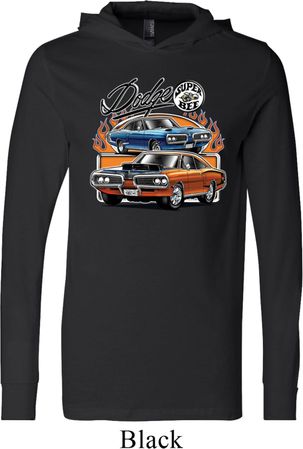 Mens Dodge Blue and Orange Super Bee Lightweight Hoodie