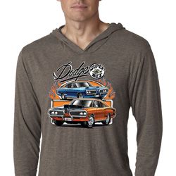 Mens Dodge Blue and Orange Super Bee Lightweight Hoodie Tee Mens Dodge Blue and Orange Super Bee Lightweight Hoodie Tee