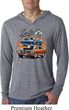 Mens Dodge Blue and Orange Super Bee Lightweight Hoodie Tee