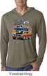 Mens Dodge Blue and Orange Super Bee Lightweight Hoodie Tee
