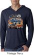 Mens Dodge Blue and Orange Super Bee Lightweight Hoodie Tee
