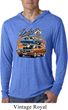 Mens Dodge Blue and Orange Super Bee Lightweight Hoodie Tee