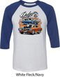 Mens Dodge Blue and Orange Super Bee Raglan