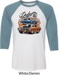 Mens Dodge Blue and Orange Super Bee Raglan