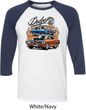 Mens Dodge Blue and Orange Super Bee Raglan