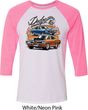 Mens Dodge Blue and Orange Super Bee Raglan