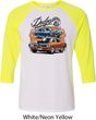 Mens Dodge Blue and Orange Super Bee Raglan