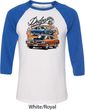 Mens Dodge Blue and Orange Super Bee Raglan