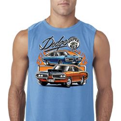 Mens Dodge Blue and Orange Super Bee Sleeveless Shirt Mens Dodge Blue and Orange Super Bee Sleeveless Shirt