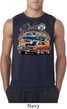 Mens Dodge Blue and Orange Super Bee Sleeveless Shirt