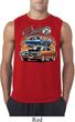 Mens Dodge Blue and Orange Super Bee Sleeveless Shirt