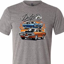 Mens Dodge Blue and Orange Super Bee Tri Blend Tee Mens Dodge Blue and Orange Super Bee Tri Blend Tee