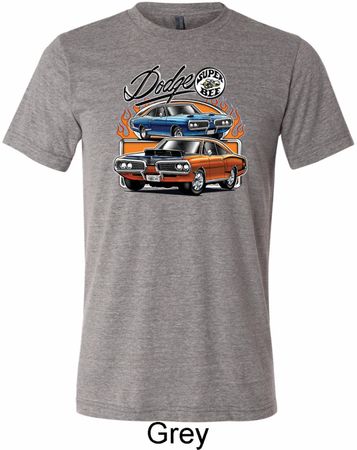 Mens Dodge Blue and Orange Super Bee Tri Blend Tee