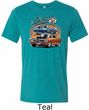 Mens Dodge Blue and Orange Super Bee Tri Blend Tee